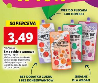 Lidl Smoothie jabłko-wiśnia-gruszka owolovo oferta
