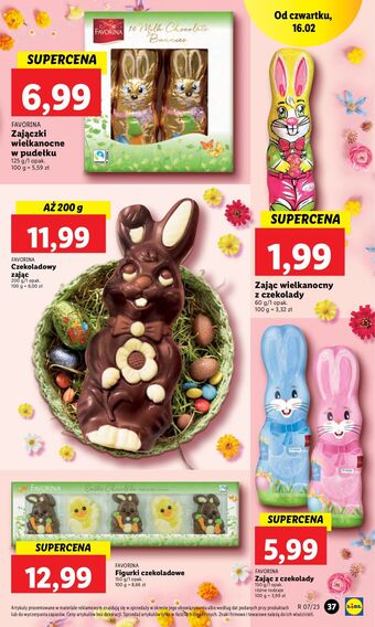Lidl Zając wielkanocny z czekolady mlecznej favorina oferta