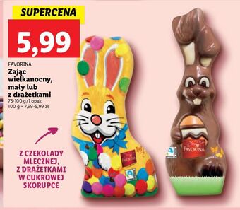 Lidl Zając wielkanocny z czekolady mlecznej favorina oferta