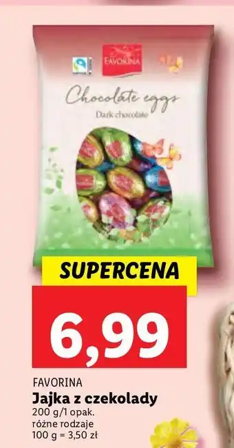 Lidl Jajka z czekolady mlecznej favorina oferta