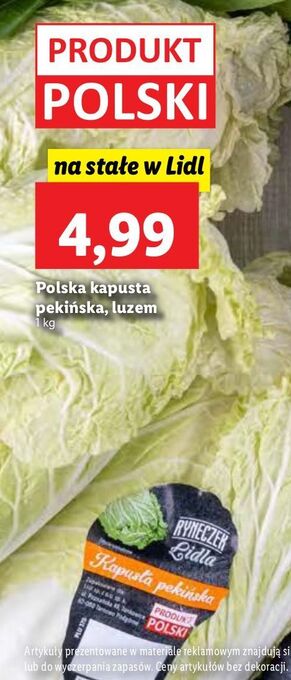 Lidl Kapusta pekińska oferta