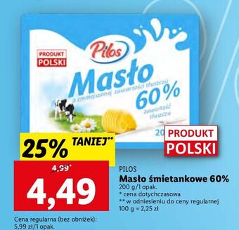 Lidl Masło śmietankowe 60 % pilos oferta