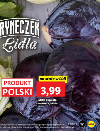 Lidl Polska kapusta czerwona, luzem 1kg oferta