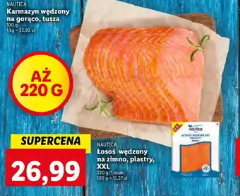 Lidl Nautica Łosoś wędzony na zimno, plastry XXL 220g oferta