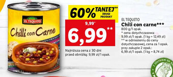 Lidl El Tequito Chili con carne 800g oferta