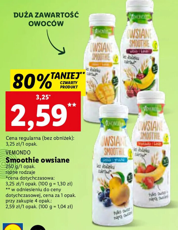 Promocja Vemondo Smoothie owsiane 250g w Lidl