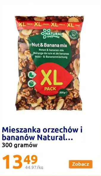 Action Natural Happiness mieszanka orzechów i bananów 300g oferta