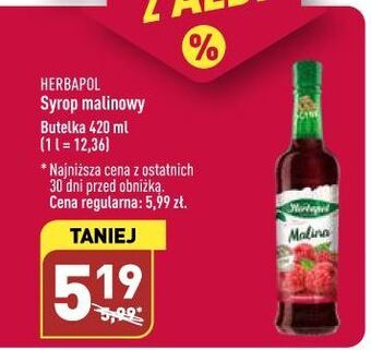 ALDI Syrop malina herbapol oferta