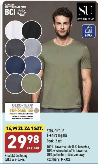 ALDI T-shirt męski m-xxl straight up oferta