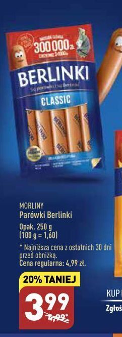 ALDI Parówki classic morliny berlinki oferta