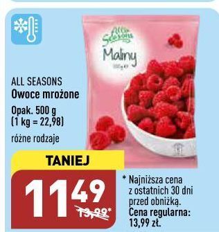 ALDI Maliny mrożone all seasons oferta