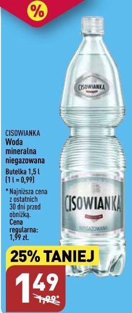 ALDI Woda niegazowana cisowianka oferta