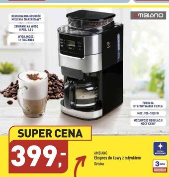 ALDI Ekspres ciśnieniowy z młynkiem 900-1050 w ambiano oferta