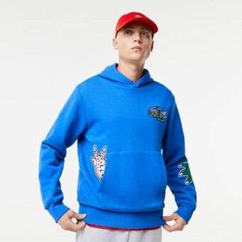 Lacoste Lacoste męska świąteczna bluza z kapturem z nadrukiem w stylu komiksowym oferta