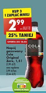 Biedronka Napoj cola original zero oferta