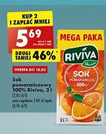 Biedronka Sok pomarańczowy riviva oferta