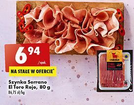 Biedronka Szynka serrano el toro rojo oferta