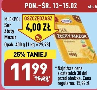 ALDI Mlekpol Ser Złoty Mazur oferta