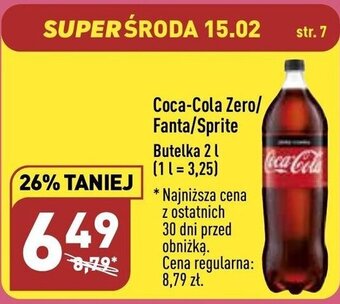ALDI Coca-Cola Zero / Fanta / Sprite 2l oferta