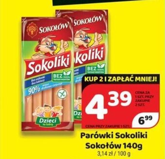 Delfin Sokołów parówki sokoliki 140g oferta