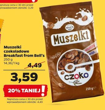 Netto Płatki muszelki czoko breakfast from bell's oferta