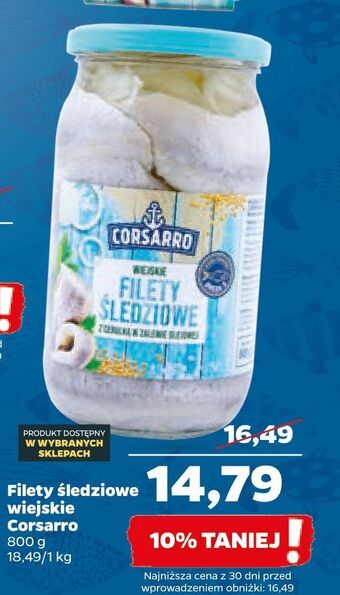 Netto Filety śledziowe wiejskie z cebulką w zalewie olejowej corsarro oferta