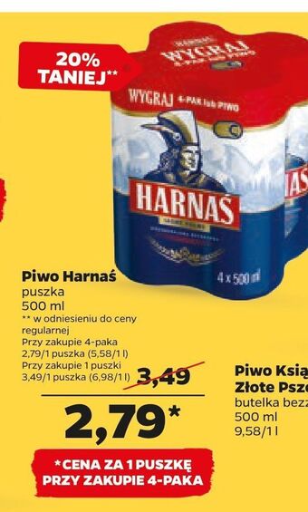 Netto Piwo harnaś jasne pełne oferta