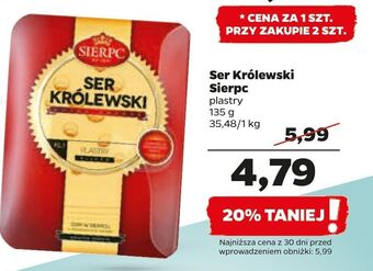 Netto Ser żółty królewski plastry sierpc oferta