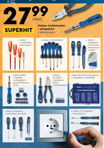 Biedronka Zestaw wkrętaków z uchwytem do bitów niteo oferta