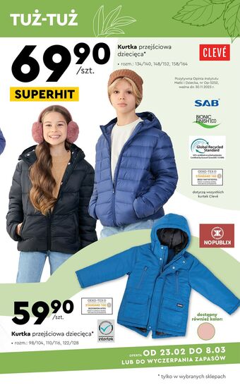 Biedronka Kurtka przejściowa dziecięca cleve oferta