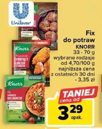 Carrefour Unilever Fix do potraw Knorr 33-70g oferta