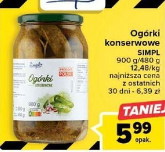 Carrefour Simpl Ogórki konserwowe 900/480g oferta