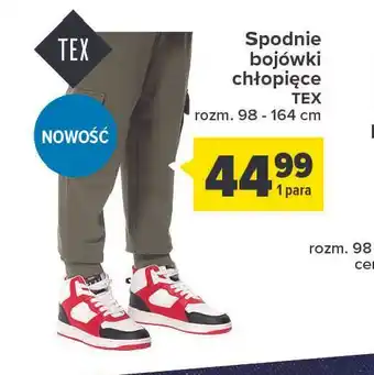 Carrefour Spodnie bojówki chłopięce 98-164 cm tex oferta