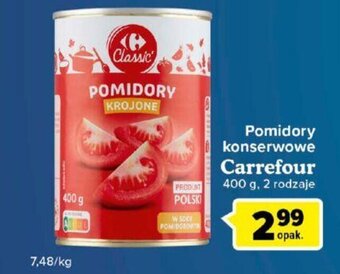 Carrefour Carrefour Pomidory konserwowe 400g oferta