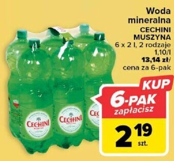 Carrefour Cechini Muszyna Woda mineralna 6x2l oferta