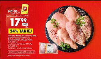 Biedronka Kraina Mięs Świeży filet z piersi kurczaka pakowany próżniowo 1kg oferta