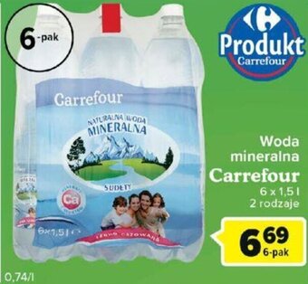 Carrefour Carrefour Woda mineralna 6x1,5l oferta
