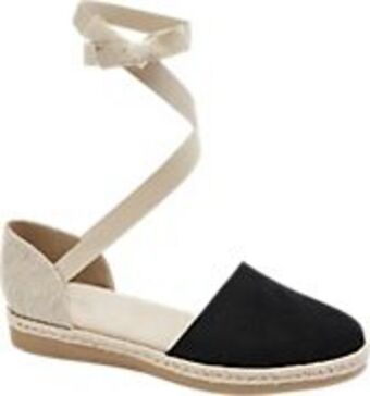 Deichmann Beżowo-czarne espadryle damskie graceland z tasiemką oferta