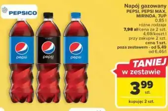 Carrefour Pepsico Napój gazowany Pepsi, Pepsi Max, Mirinda, 7Up oferta