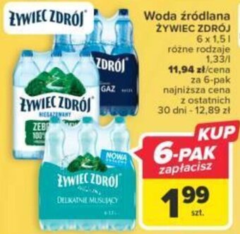 Carrefour Żywiec Zdrój Woda Źródlana 1,5l oferta