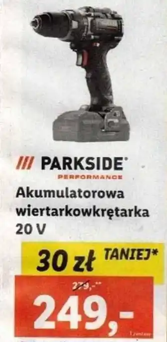 Lidl Parkside Akulatorowa wiertarkowkrętarka 20V oferta