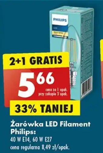 Biedronka Phillips Żarówka LED oferta