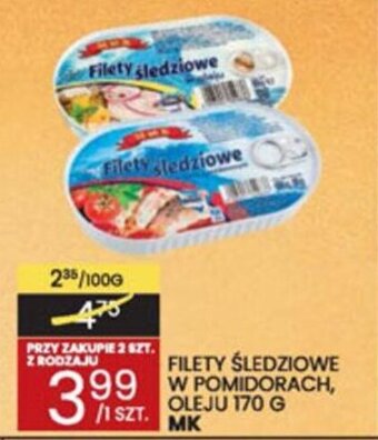 Wafelek MK Filety śledziowe w pomidorach, oleju 170g oferta