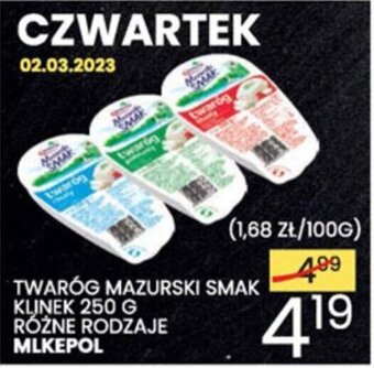 Wafelek Mlekpol Twaróg mazurski smak klinek 250g oferta