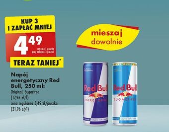 Biedronka Napój energetyczny bez cukru red bull oferta