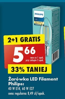 Biedronka Żarówka 60w e27 philips oferta