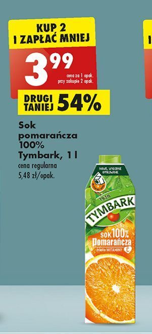 Biedronka Sok pomarańczowy tymbark 1936 oferta