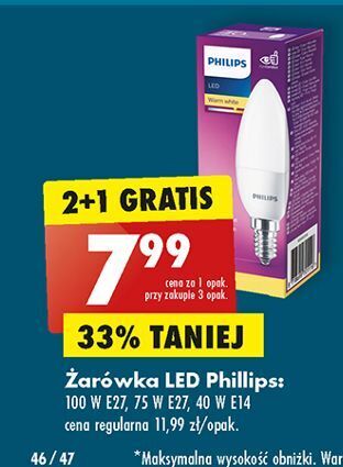 Biedronka Żarówka 75w e27 philips oferta