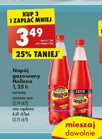 Biedronka Oranżada czerwona zero hellena oferta