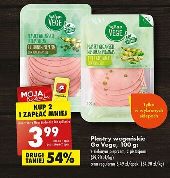 Biedronka Plastry wegańskie z pistacjami govege oferta